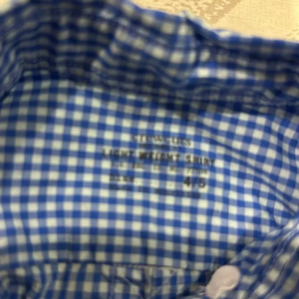 Crewcuts Boys Blue & White Gingham Light Weight Button Down Shirt